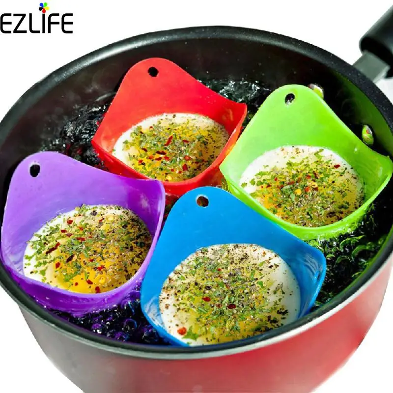 

Ezlife Egg Poacher Silicone Pancake Egg Poach Pods Baking Cup Kitchen Cookware Bakeware Tool Utensil 2pcs/set LPW1442