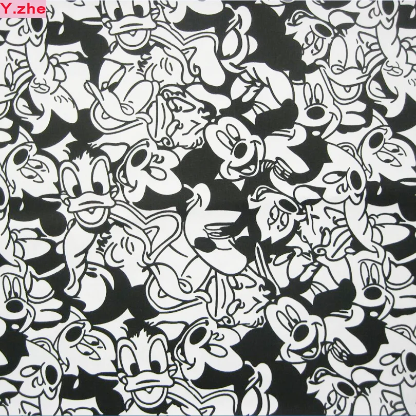 

Good Stretch Mickey Mouse Fabric Cotton Fabric Patchwork Mickey Mouse Duck Print Fabric Diy Sewing Clothing 125cm Wide