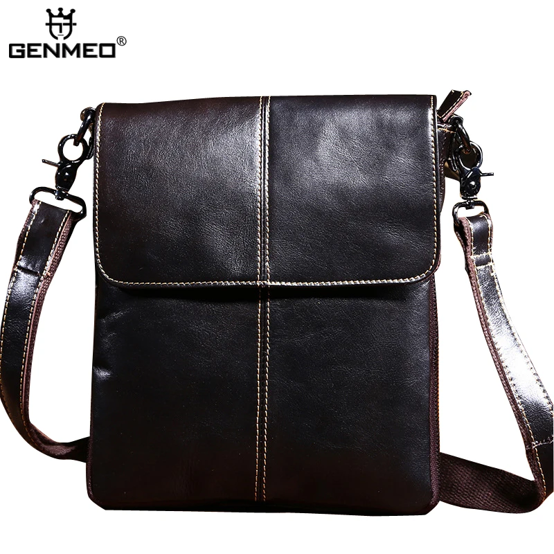 

New Arrival Genuine Leather Business Briefcase Men Cow Leather Handbags Retro Messenger Bag Cowhide Shoulder Tote Bags