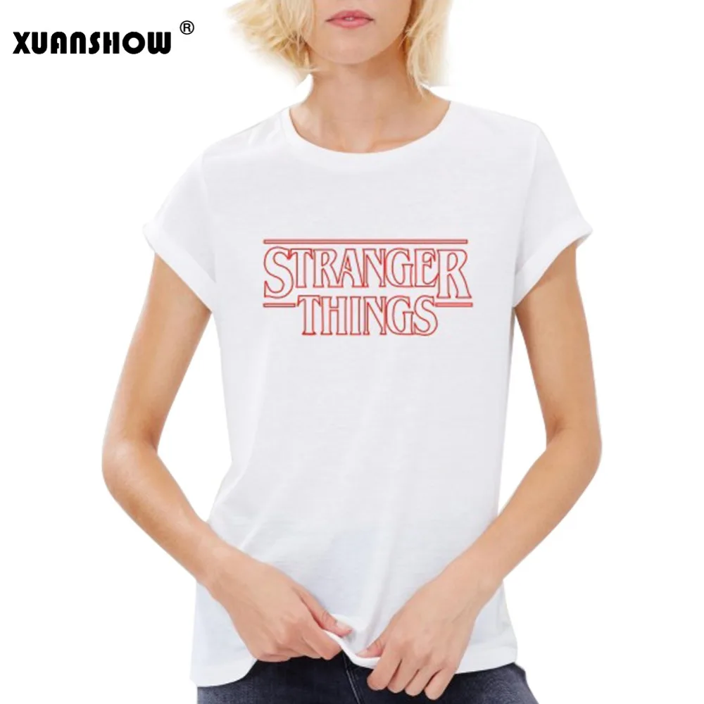 XUANSHOW футболка 2020 Летняя женская рубашка с надписью STRANGER THINGS повседневные женские
