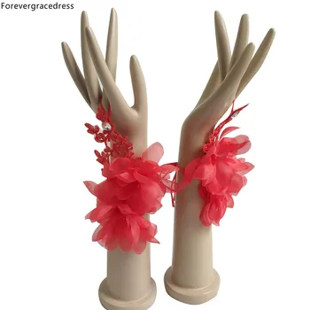 

Forevergracedress In Stock Red Bridal Gloves Fingerless For Wedding Bride Cheap Accessories Free Shipping ST14