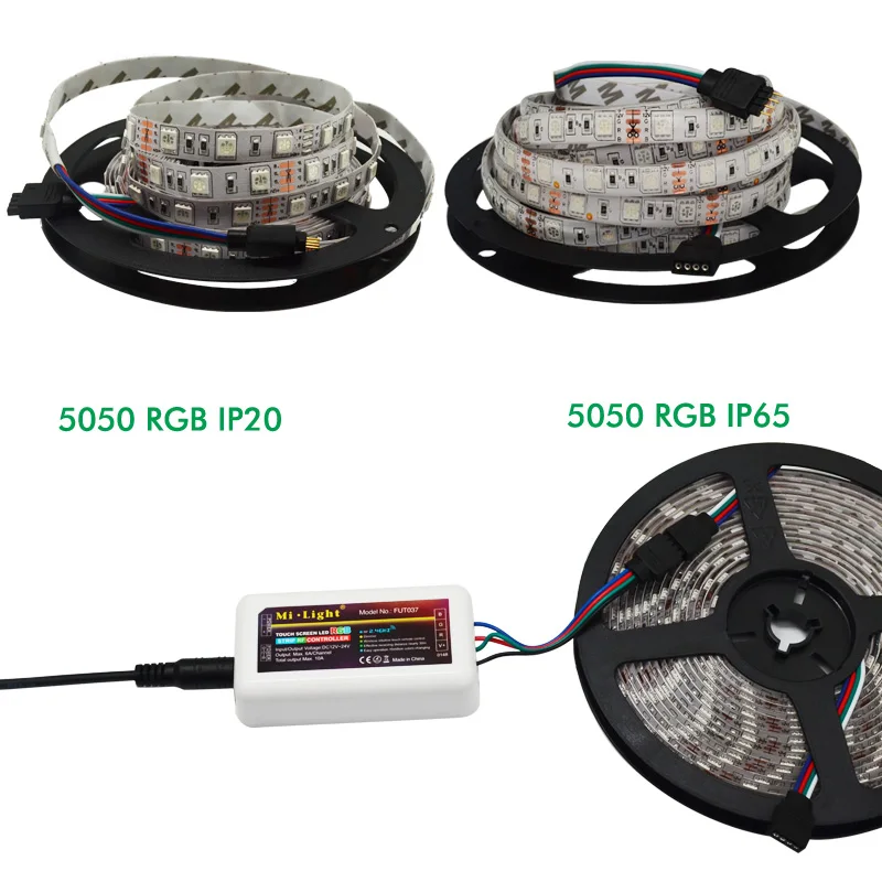  RGBW 12V LED Strip 5050 Waterproof IP20/IP65 Flexible led Light Tape+ Mi Light RF Touch Remote+WiFi - 32658440739