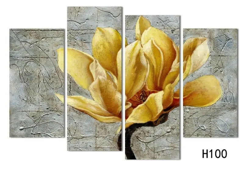 5 Pieces Canvas Paintings Printed Blooming Yellow Flowers Wall Art Canvas Modular Living Room Bedroom Home Decor ht60