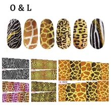6pcs Water Transfer Nail Art Stickers Leopard Zebra Design Full Wraps Nail Decals,DIY Beauty Nail Decorations
