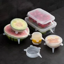 OTERHOUSE 6 шт силиконовые крышки для посуды пищевая обертка миска Крышка для кастрюли стрейч вакуумные крышки для сохранения свежести Универсальная крышка уплотнитель многоразовые