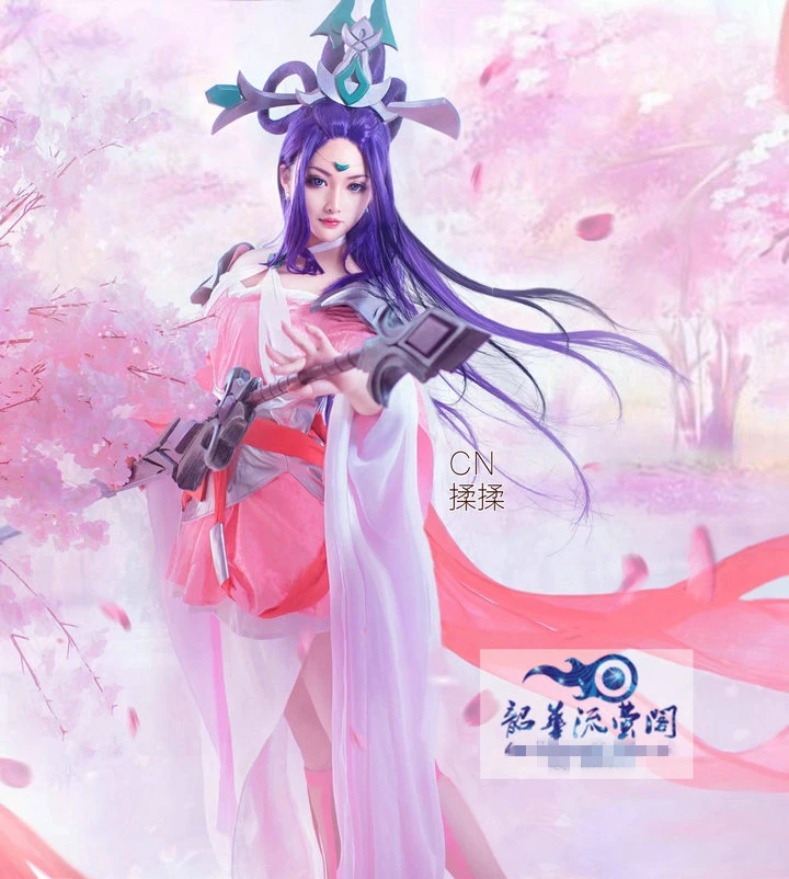 

[Customized] 2018 Game LOL Hero Fury of the storm Janna Jade Sword legend Dress Cosplay Costume For Halloween Free Shipping New.