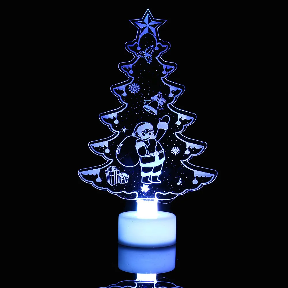 Горячий цвет, меняющий веселый рождественский светильник, снеговик, разноцветный светодиодный светильник, Прозрачная Акриловая Рождественская елка, лампа для настроения, ночник