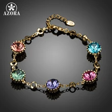 AZORA 5 шт. многоцветный AAA+ Круглый Stellux Австрийские Стразы Теннисный браслет для женщин TS0053