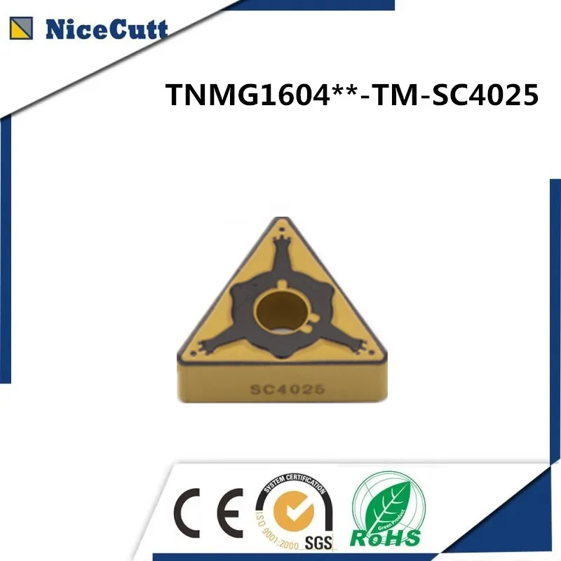 

NiceCutt tungsten carbide lathe turning insert TNMG160404(08)-TM-SC4025 10PCS For MTJNR for steel lathe tool holders FOR MIDDLE