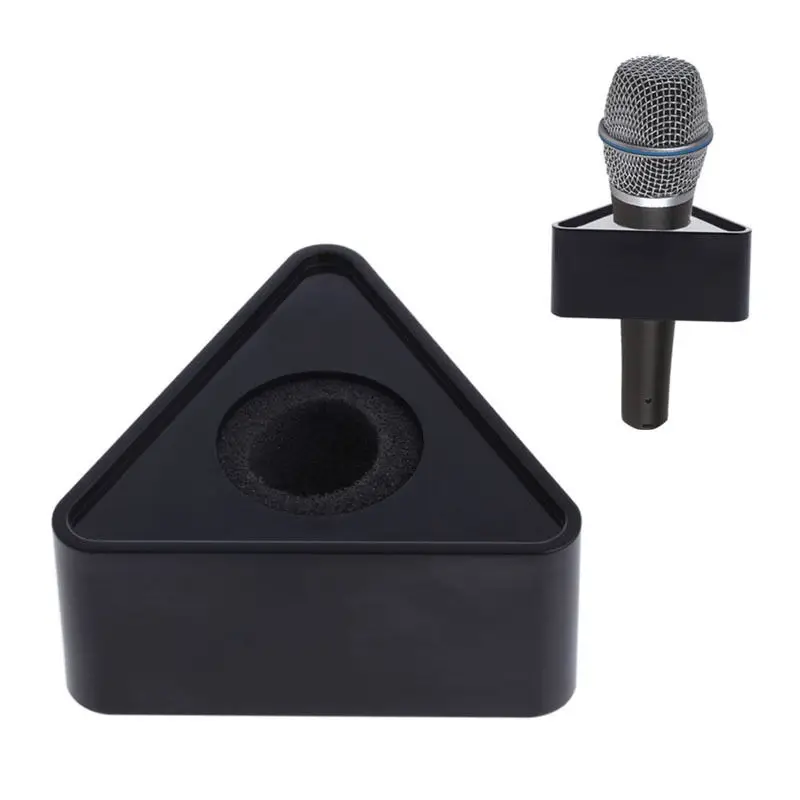 

OOTDTY ABS Plastic Microphone Interview Triangular Logo Flag Station Black/White Durable