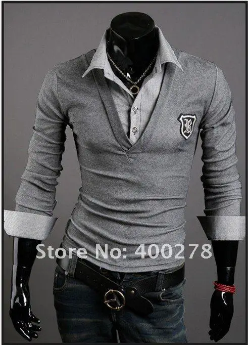 Free Shipping 2012 New Men's Long Sleeve T shirt Men's cotton T Shirts
