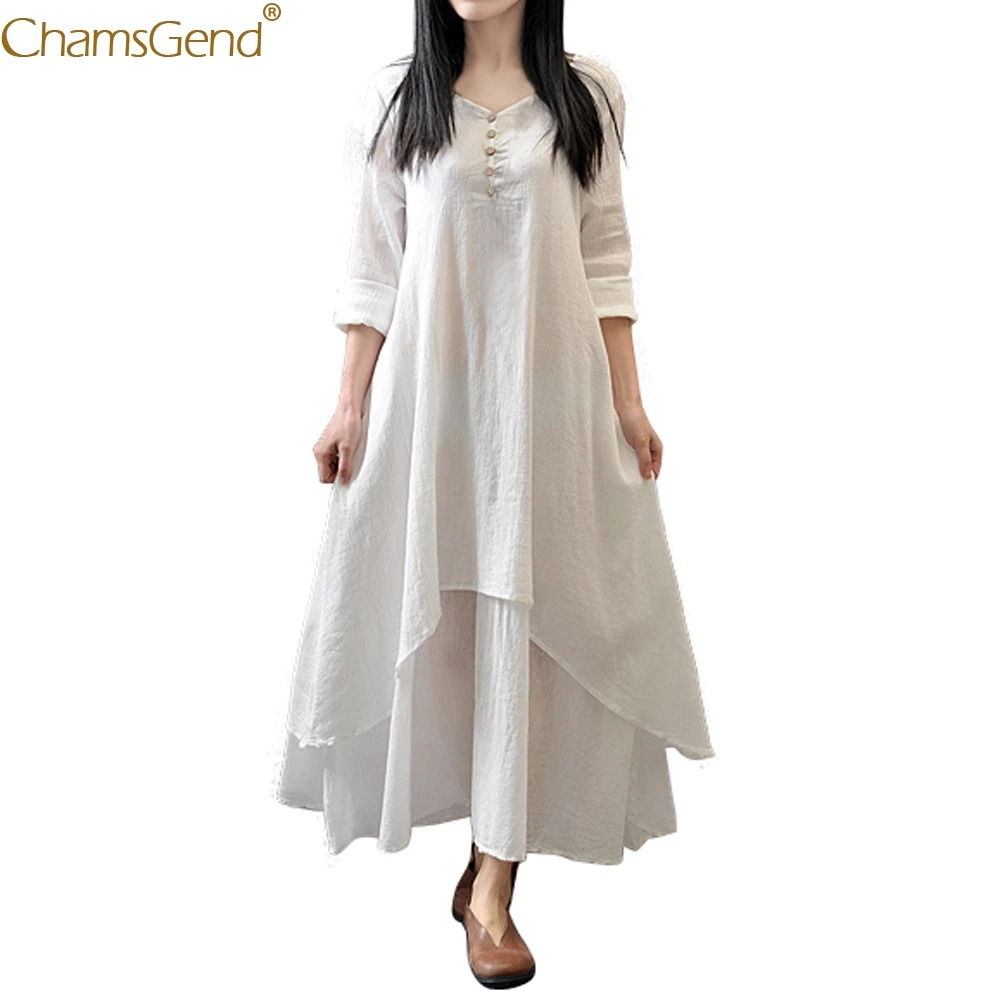 Loose girl summer dress cotton 2019 ladies cotton summer dress cotton