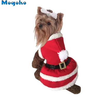 

Mogoko 1pc Pet Dog Santa Claus Hoodie Dress Costume Puppy Christmas Winter Clothes Apparel Have M / L Size Optional