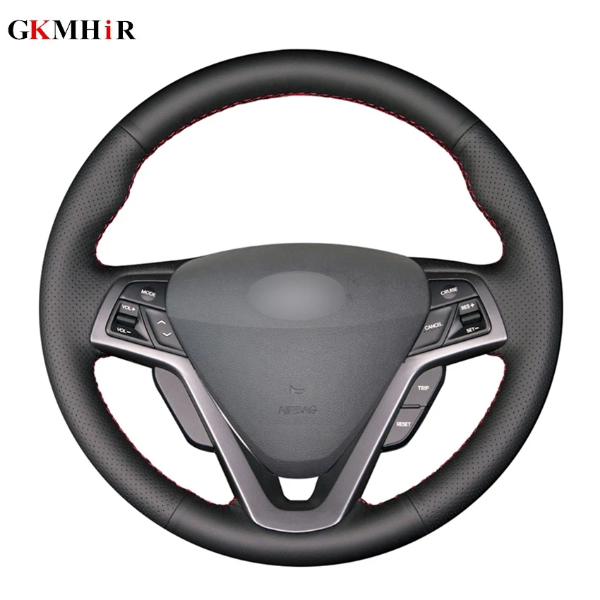 

DIY Black Artificial Leather Car Steering Wheel Cover for Hyundai Veloster 2011 2013 2012 2014 2015 2016 2017 2018