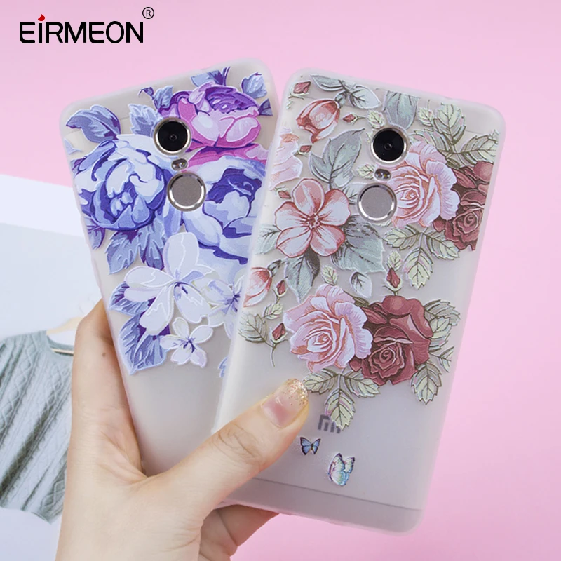 

For Redmi 3 4 Pro 4 Prime Note 5A 5 6 Pro 5 Plus 4 S2 4A 4X 3S Case For Xiaomi Mi 6 5S 8 SE 5X A1 Luxury TPU Flowers Back Covers