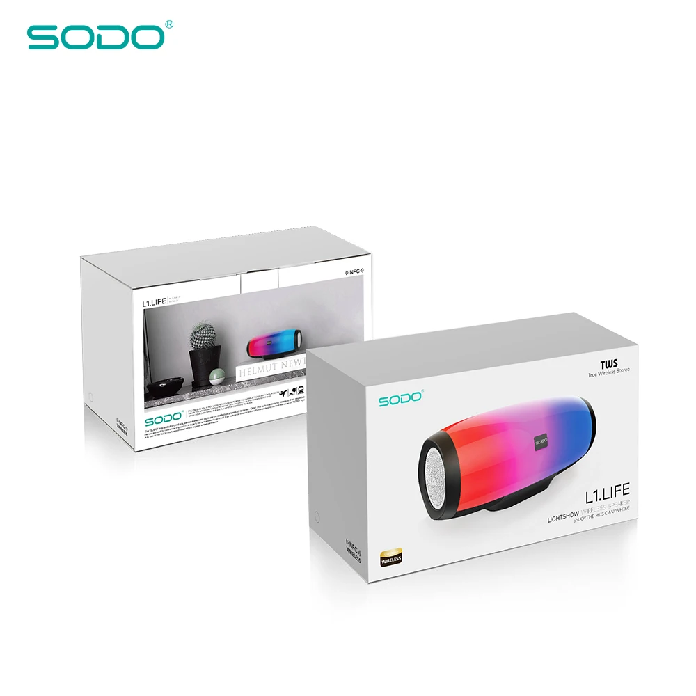 SODO L1 светильник Показать 3D звук беспроводной Bluetooth динамик 10 Вт система TF FM радио музыка сабвуфер Колонка динамик s Bluetooth 4,2