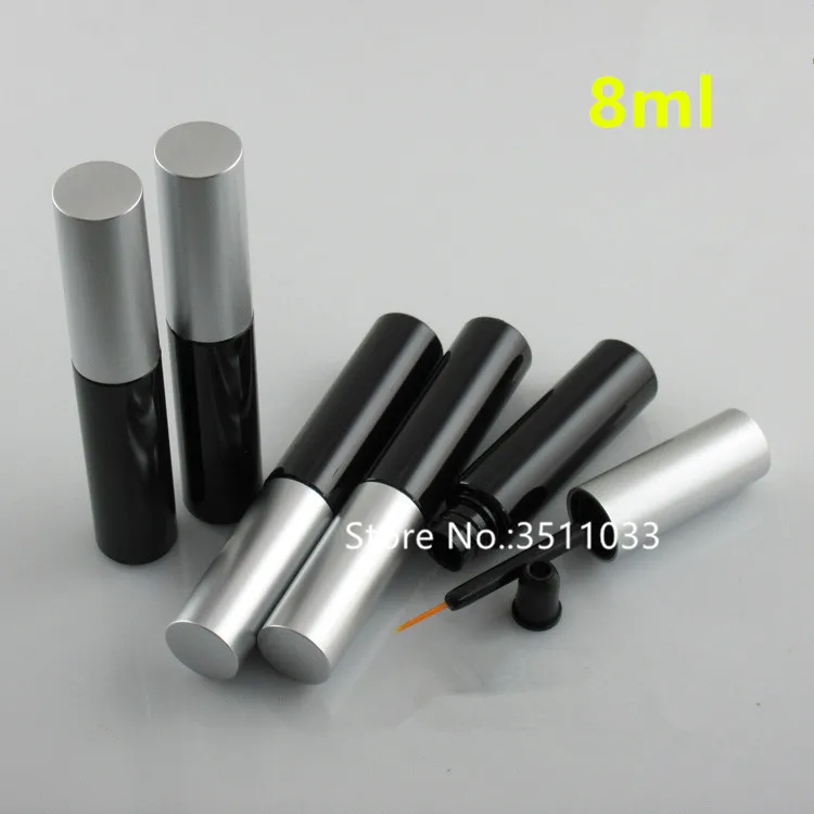 

8ML 30pcs 50pcs Classical Black Empty Cosmetic Eyeliner Tube Plastic Black Eyelashes Growth Liquid Bottle Eyeliner Container