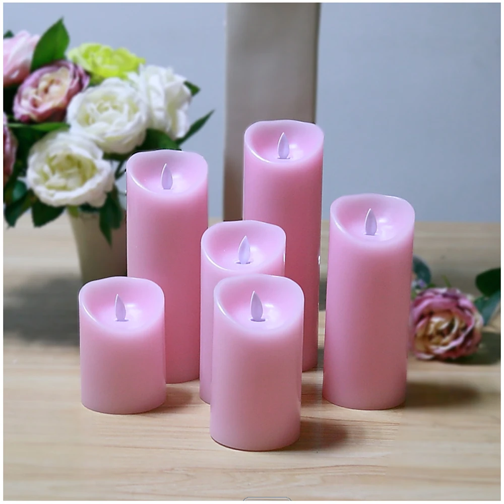 7.5cmX 20cm Pink Indoor & Outdoor Weatherproof Flameless Candle LED