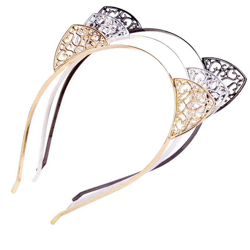 Sweet Cute Baby Kid Girls Metal Rhinestone Cat Ear Headband Hair band Costume Party Cosplay | Детская одежда и обувь