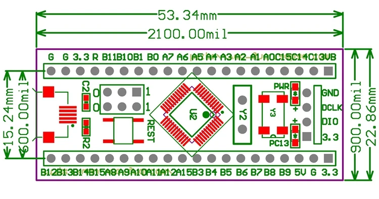1 шт./лот STM32F103C8T6 ARM STM32 минимальная система развития модуль для arduino CS32F103C8T6