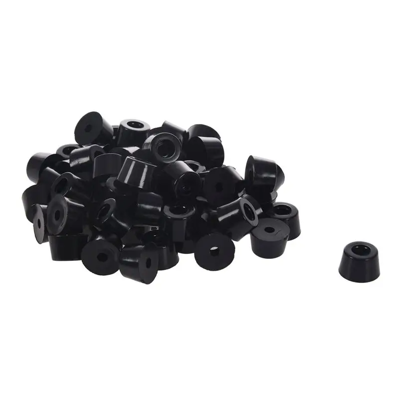 60 шт. Универсальный конические черные резиновые наклейки-смягчители шайба 15 мм x 10