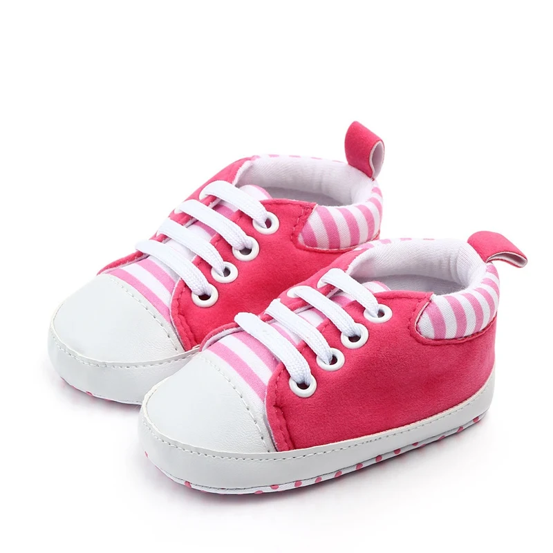 Модная брендовая обувь для маленьких девочек; нескользящая Мягкая подошва; для малышей; для новорожденных; для детей 1 года; детская обувь для мальчиков - Цвет: Розовый