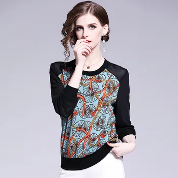 

woman clothes chiffon long sleeves t-shirts spring and autumn casual young lady new arrival tops pullover t shirt office lady