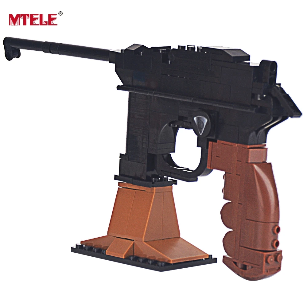MTELE Brand Pistol Gun Weapon Arms Model 1:1 DIY Model Building Blocks For Kids toy High Quality Compatible with Lego 145 Pieces enlighten fight inserted assembled building blocks 407 set brick black weapon compatible air gun block model pistol toy for boys
