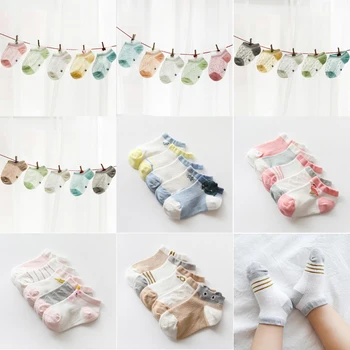 

5Pair/lot Thin lace mesh breathable cotton baby comfortable casual baby socks