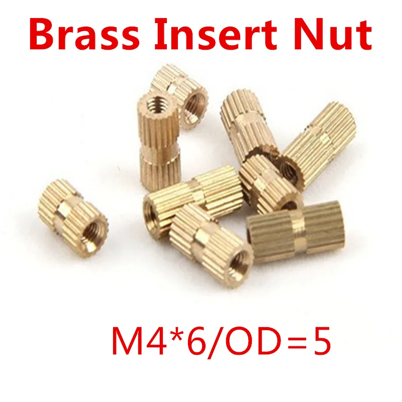 100pcs/lot M4*6 M4 x 6 Brass Insert Nut With Closed End Single Thread Knurl OD=5mm | Обустройство дома