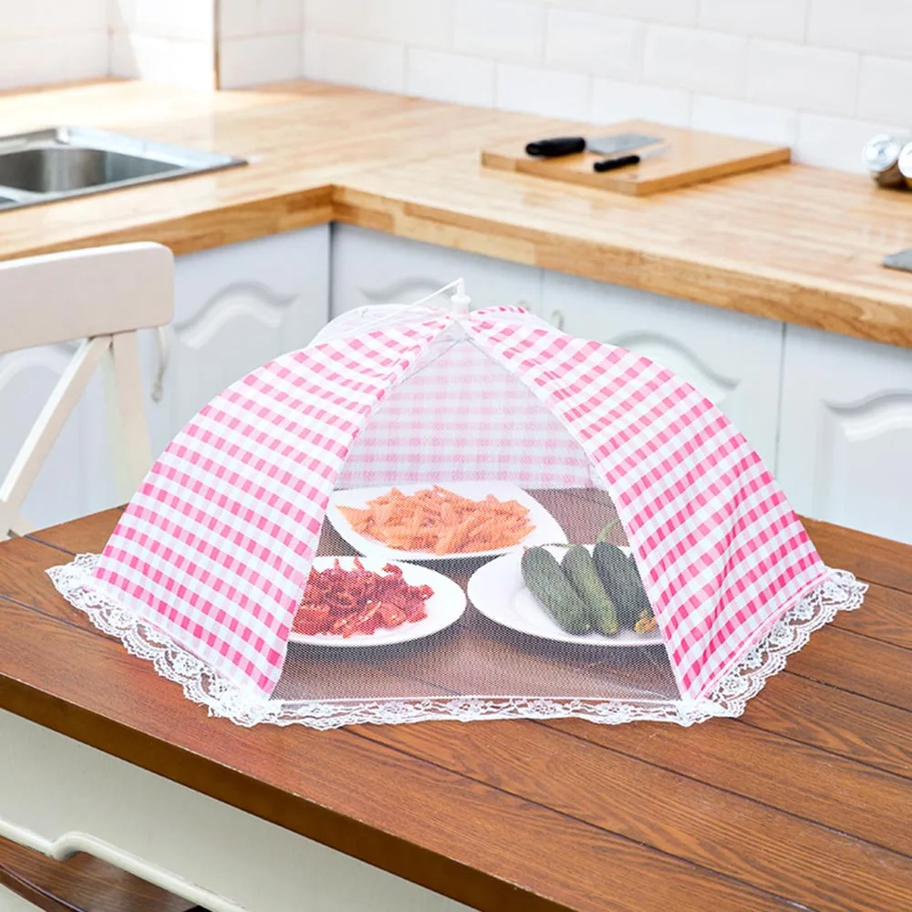 

New Folding Anti Fly Mosquito Gauze Lace Outdoor Kitchen Table Food Cover Mesh Table