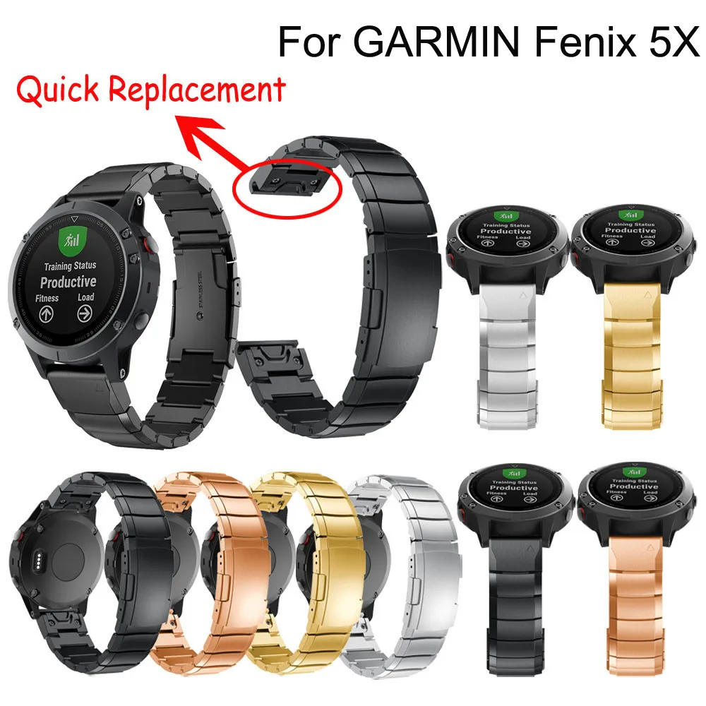 

Bracelet For Garmin Fenix 5X GPS Watch Band Genuine Stainless Steel Bracelet Quick Replacement Fit Band Strap Wristband l1016#2