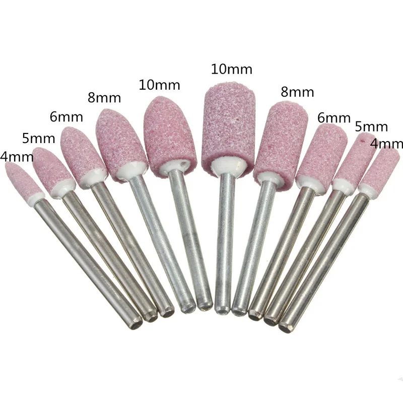 10pcs 1/8inch  Mini Shank Abrasive Mounted Stone Polish Grinding Wheel Rotary Tools