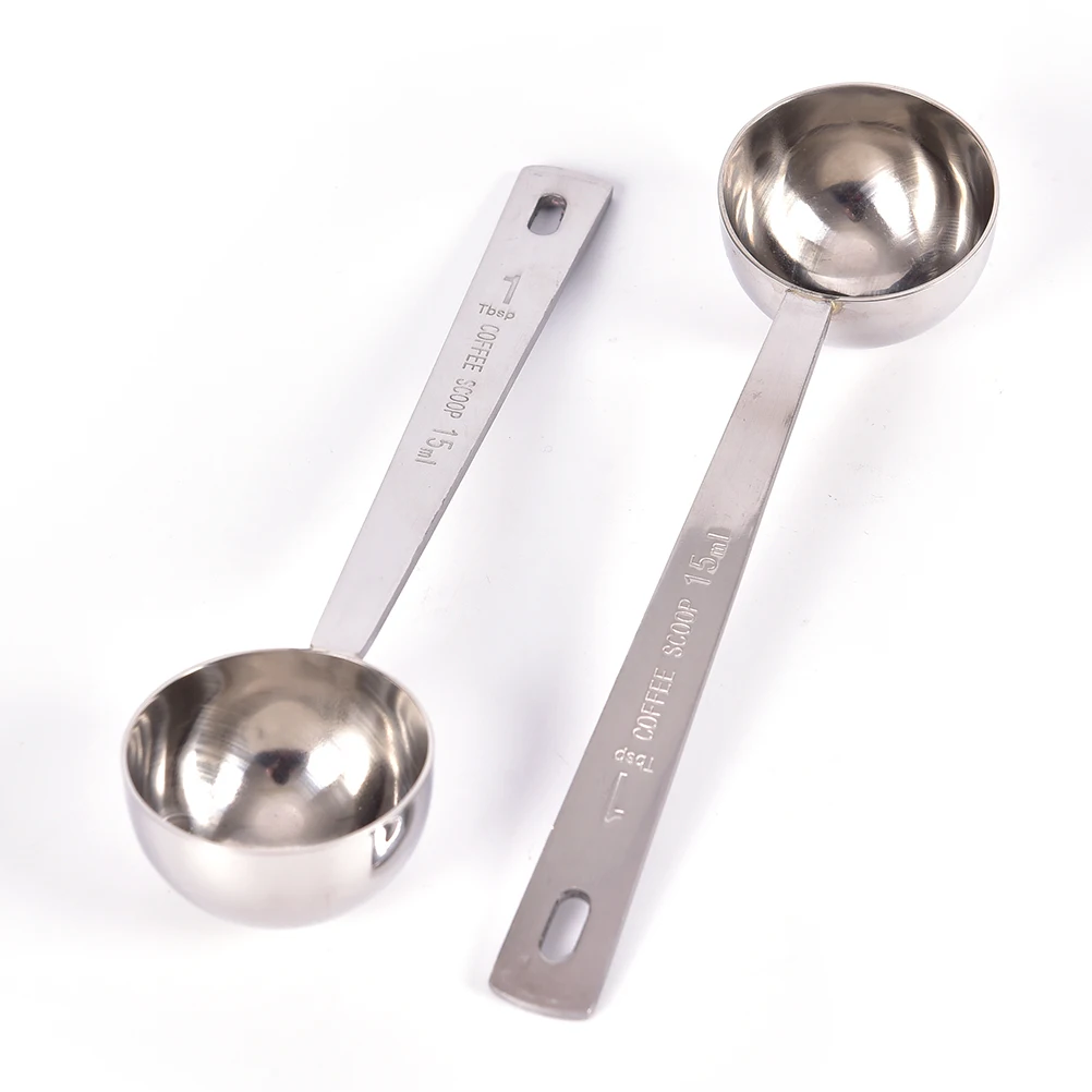15ML Multifunction Stainless Steel Coffee Scoop Measuring Scoop 1Cup Ground Coffee Tablespoon Measuring Spoon