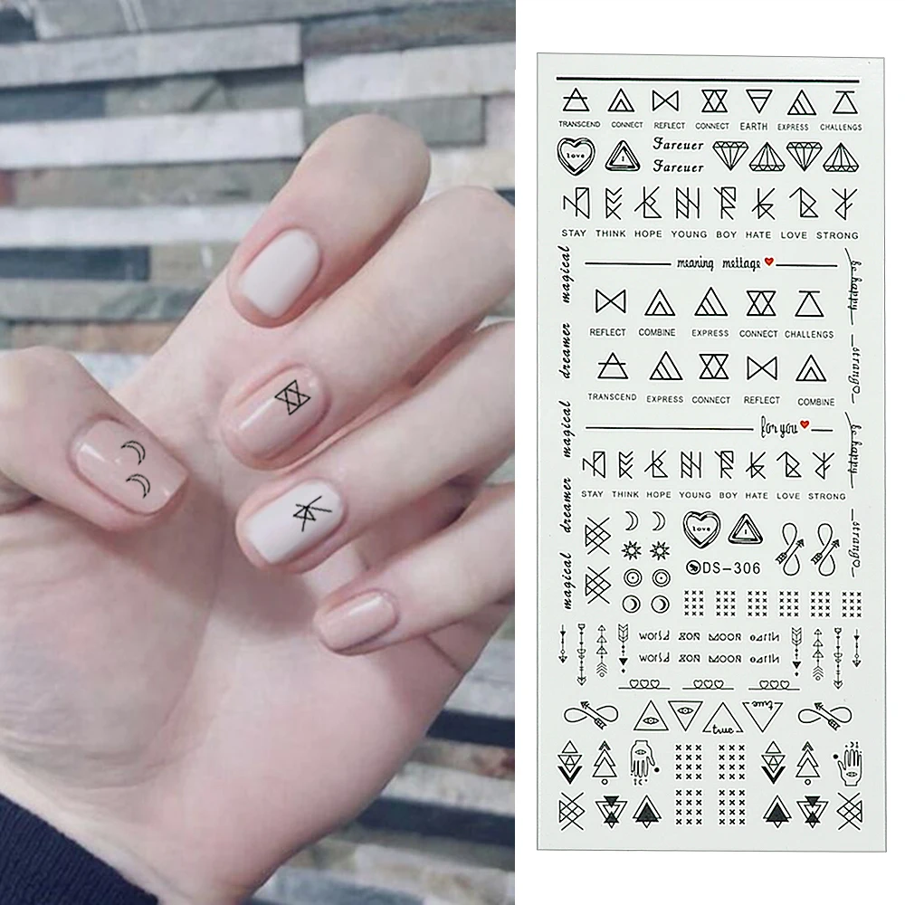 

Japanese Nail Art Jewelry Super Bo Watermark Full Sticker 3D Nail Polish Lace Applique Lattice Letter Strip Sticker