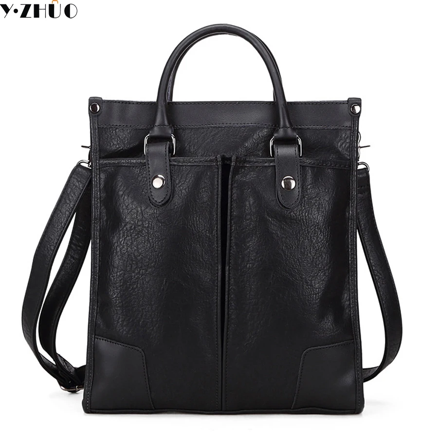 

fashion high quality leather man handbags tote mans shoulder bag casual men messenger Laptop bag leather crossbody bags