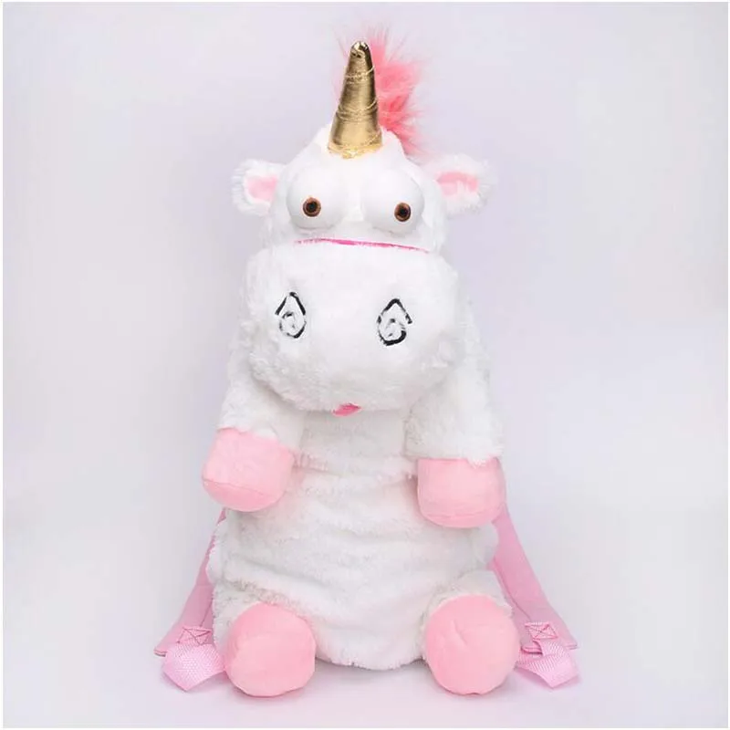 Пушистый Единорог плечи мешок мягкие плюшевые игрушки Подушки подарок для детей - Цвет: Белый
