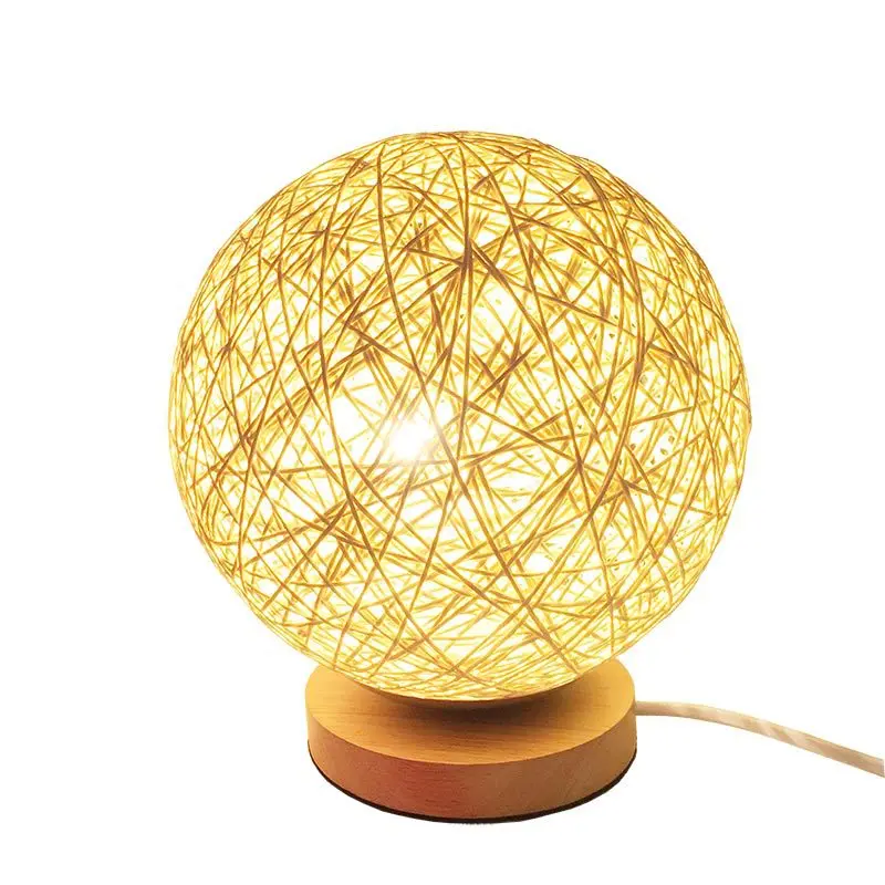 

Vusum decorative table lamp bedside creative night light bedroom personality romantic round wedding garden lamp solid wood