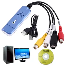 2017 New Portable USB 2.0 Video Audio Capture Card Adapter VHS DC60 DVD Converter Composite RCA Blue