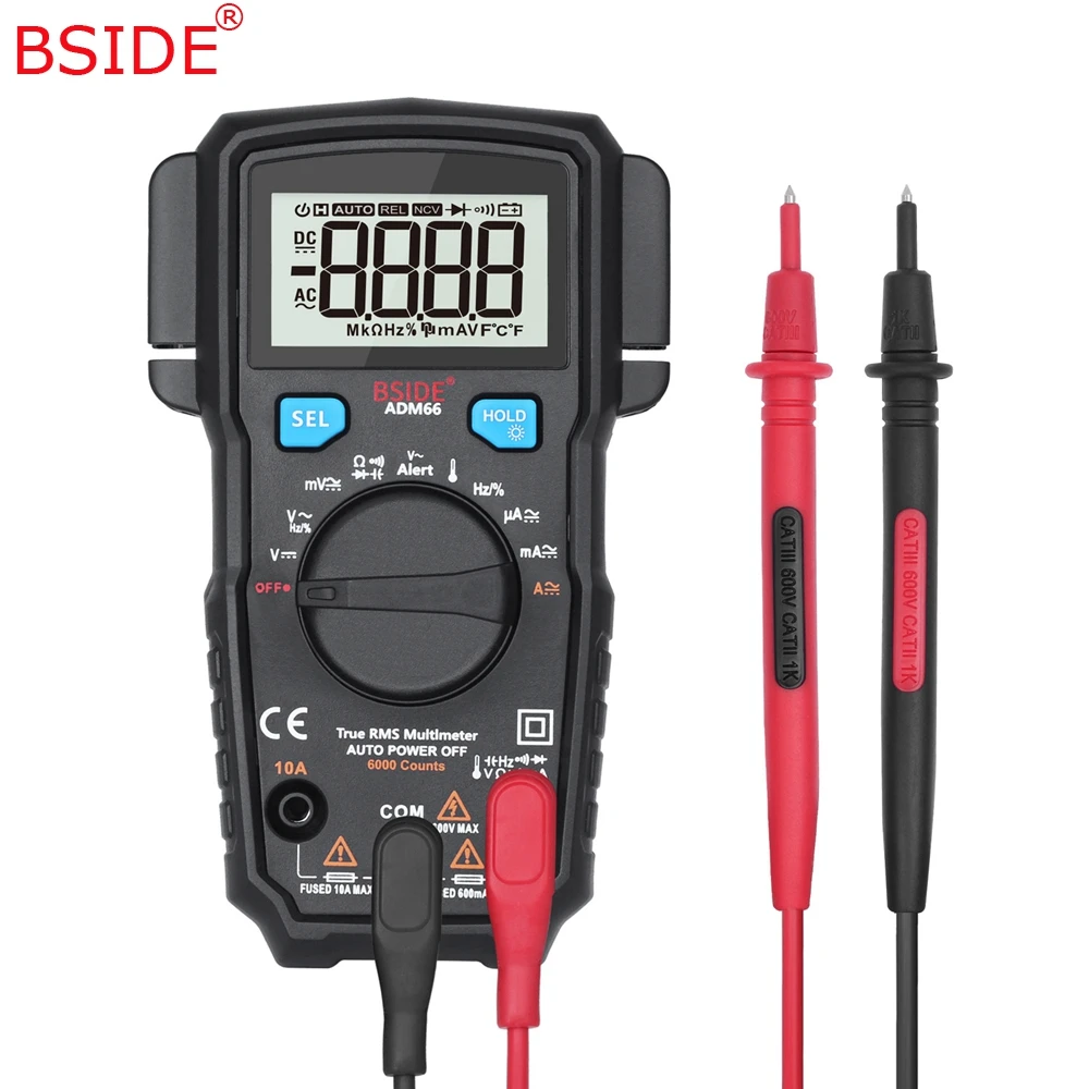 

BSIDE Portable Digital Multimeter ADM66 6000 Counts Auto Range True RMS Multimetro DC AC Voltmeter Ammeter hm diode Tester