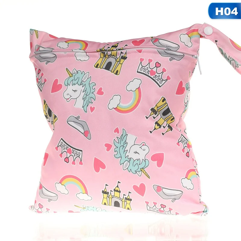 Waterproof Double Zip Wet Bag Pink Summer Ice Cream 30x40cm