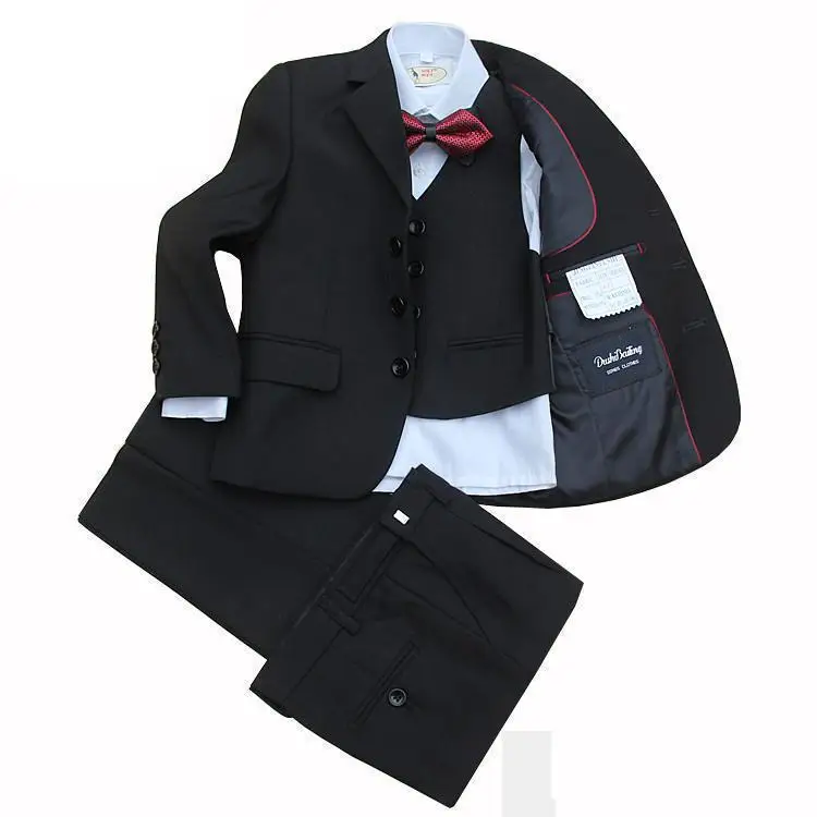Big Boys Suit Children Black set Dress Suit wedding Costume Formal