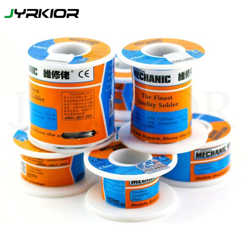 

Mechanic 55g 100g 200g 0.3mm 0.4mm 0.5mm 0.6mm 0.8mm 1.0mm 1.2mm Tin Solder Wire Lead Solder Melt Rosin Core Phone Repair