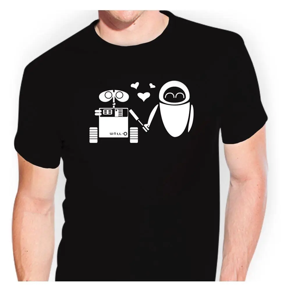 

Wall-E und Eva tsf0320 T-Shirt Sticker Bomb Aufkleber Unisex T Shirt Tops Camisetas Hombre Cotton Short Sleeves Tee Shirt Homme