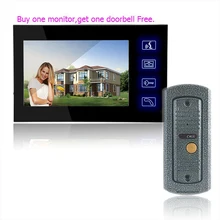Home Security 7″ Inch TFT Touch Screen LCD Color Video Door Phone Doorbell Intercom system Night Vision Eye Camera Doorphone