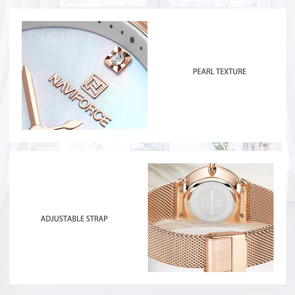 NAVIFORCE New Rose Gold Women Watch Business Quartz Watch Ladies Top Brand Luxury Female Wrist Watch Girl Clock Relogio Feminin (5)