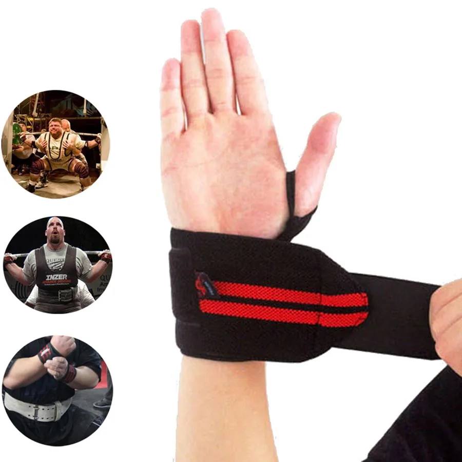 1Pair Wrist Support Brace Straps Weight Lifting Grip Barbell Gym