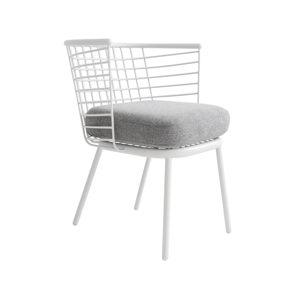 [InYard original] metal chair / Nordic grid outdoor / indoor multifunctional meeting with soft metal chair dining room chair