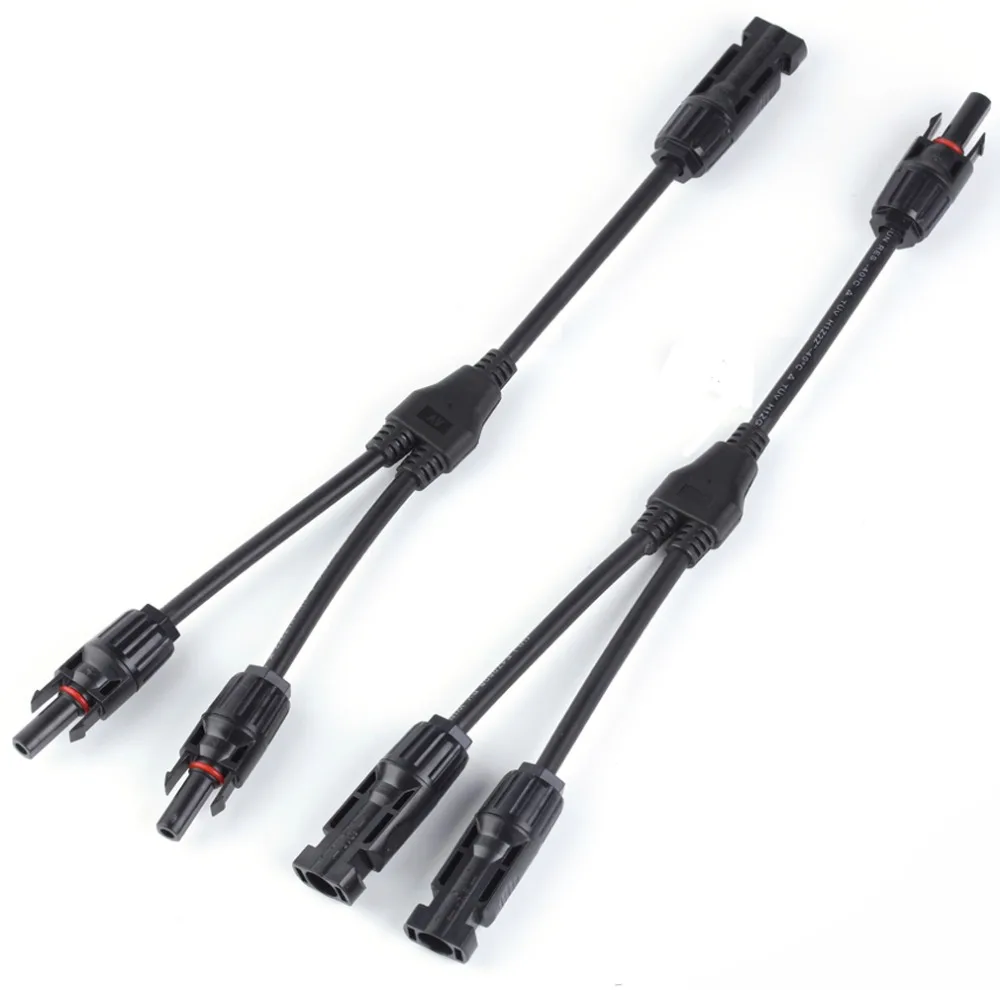 

30A 1000V Electrical MC4-Y MC4 Y 3Y 4Y Branch parallel connection Connector Photovoltaic 2pcs solar Panel Cable Wire Connect
