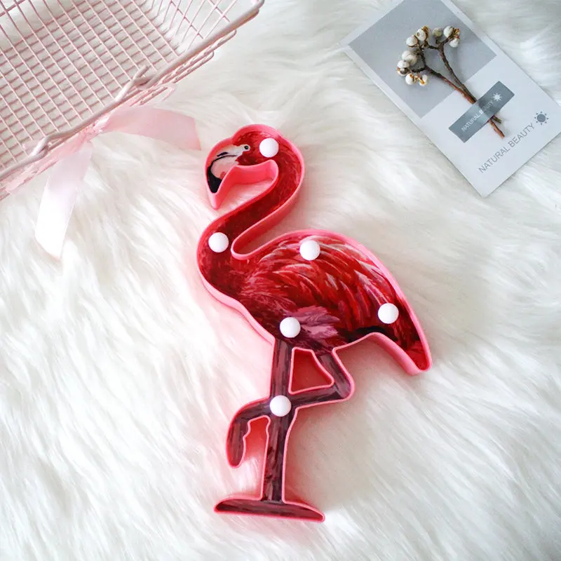 Светодиодные лампы в виде фламинго единорога лисы русалки ночные светильники